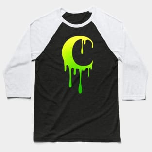 Dripping Moon (Acid Green Gradient) Baseball T-Shirt
